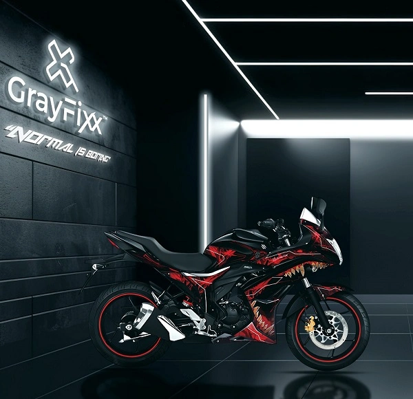Monstooth Edition Full Body Sticker for Gixxer SF 150 Bs4 | Made in Premium Gloss Vinyl with FPF (Fade Protection Film), Waterproof, Precut Sticker, Pack of 1
